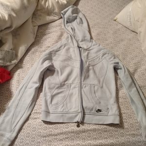 Light blue nike zip up sweatshirt
